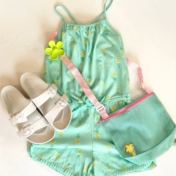 Cat & Jack Other - Cat & Jack Girls Pineapple Romper | Turquoise | Size 10/12